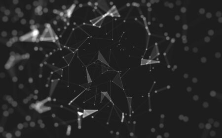 Abstract background. Molecules technology with polygonal shapes, connecting dots and lines....