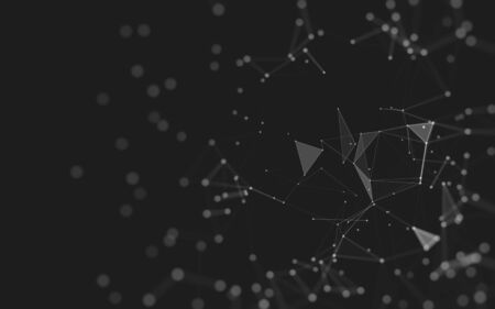Abstract background. Molecules technology with polygonal shapes, connecting dots and lines....