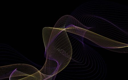 Dark abstract background with a glowing abstract waves, abstract background