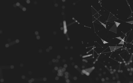 Abstract background. Molecules technology with polygonal shapes, connecting dots and lines. Connection structure. Big data visualization.の写真素材