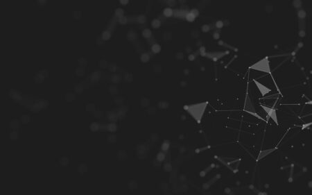 Abstract background. Molecules technology with polygonal shapes, connecting dots and lines. Connection structure. Big data visualization. の写真素材