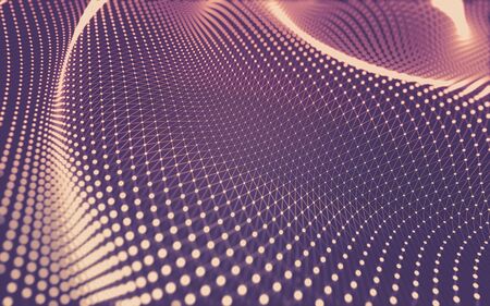 Abstract background. Molecules technology with polygonal shapes, connecting dots and lines. Connection structure. Big data visualization.の写真素材