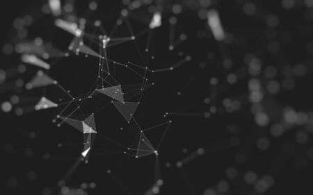 Abstract background. Molecules technology with polygonal shapes, connecting dots and lines. Connection structure. Big data visualization.の写真素材