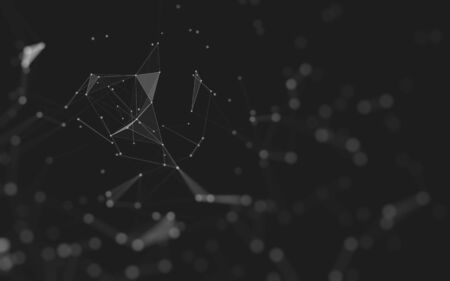 Abstract background. Molecules technology with polygonal shapes, connecting dots and lines. Connection structure. Big data visualization. の写真素材