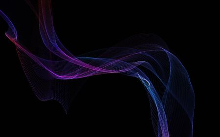 Dark abstract background with a glowing abstract waves, abstract background