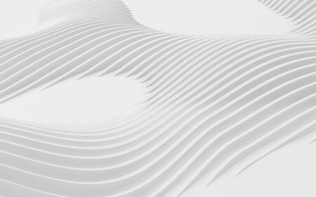 Abstract Curved Shapes. White Circular Background. Abstract background. 3d illustration