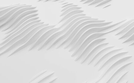 Abstract Curved Shapes. White Circular Background. Abstract background. 3d illustration