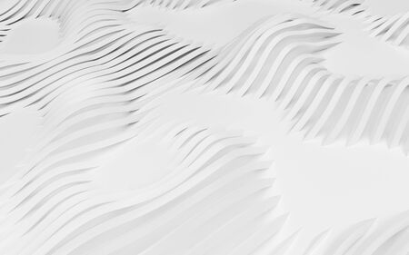 Abstract Curved Shapes. White Circular Background. Abstract background. 3d illustrationの写真素材