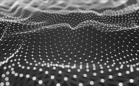 Abstract background. Molecules technology with polygonal shapes, connecting dots and lines....