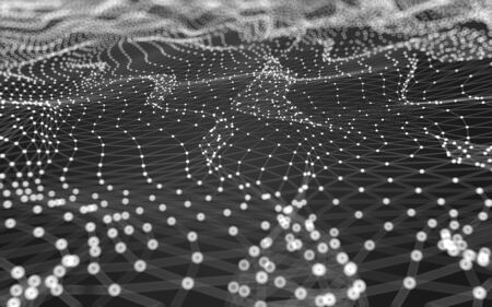 Abstract background. Molecules technology with polygonal shapes, connecting dots and lines. Connection structure. Big data visualization.の写真素材