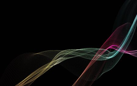 Dark abstract background with a glowing abstract waves, abstract backgroundの写真素材