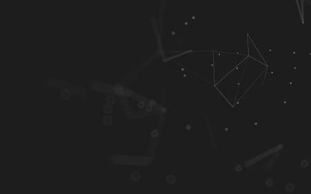 Abstract background. Molecules technology with polygonal shapes, connecting dots and lines. Connection structure. Big data visualization.の写真素材