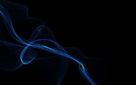 Dark abstract background with a glowing abstract waves, abstract background