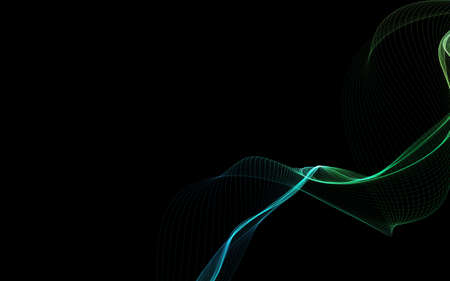Dark abstract background with a glowing abstract waves, abstract background
