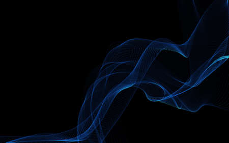 Dark abstract background with a glowing abstract waves, abstract background