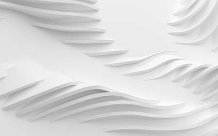 Abstract Curved Shapes. White Circular Background. Abstract background. 3d illustration