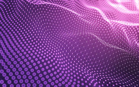 Abstract background. Molecules technology with polygonal shapes, connecting dots and lines. Connection structure. Big data visualization.の写真素材