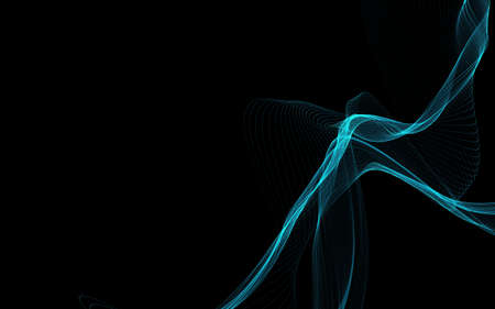 Dark abstract background with a glowing abstract waves, abstract background