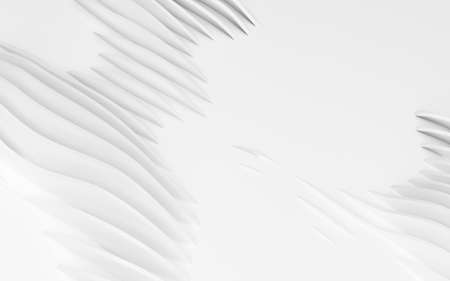 Abstract Curved Shapes. White Circular Background. Abstract background. 3d illustrationの写真素材