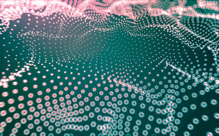 Abstract background. Molecules technology with polygonal shapes, connecting dots and lines. Connection structure. Big data visualization.の写真素材
