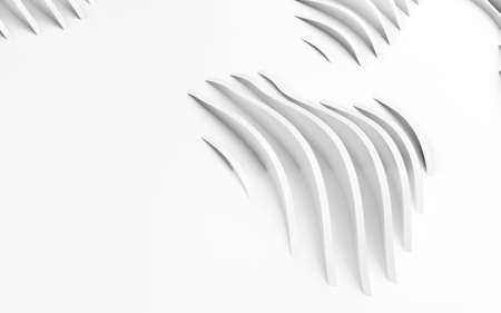 Abstract Curved Shapes. White Circular Background. Abstract background. 3d illustration