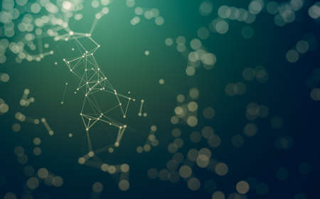 3d Abstract background. Molecules technology with polygonal shapes, connecting dots and lines....