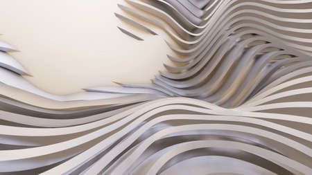 Abstract Curved Shapes. White Circular Background. Abstract background. 3d illustration