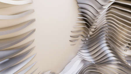 Abstract Curved Shapes. White Circular Background. Abstract background. 3d illustration