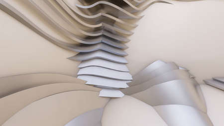 Abstract background with monochrome wave lines on white background. Modern technology background.