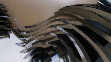 Abstract Curved Shapes. White Circular Background. Abstract background. 3d illustration