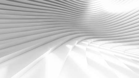 Abstract Curved Shapes. White Circular Background. Abstract background. 3d illustrationの写真素材