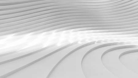 Abstract Curved Shapes. White Circular Background. Abstract background. 3d illustrationの写真素材