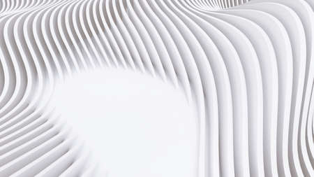 Abstract Curved Shapes. White Circular Background. Abstract background. 3d illustration