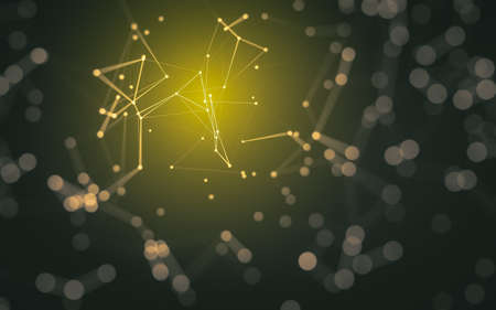 Abstract background. Molecules technology with polygonal shapes, connecting dots and lines....