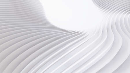 Abstract Curved Shapes. White Circular Background. Abstract background. 3d illustration