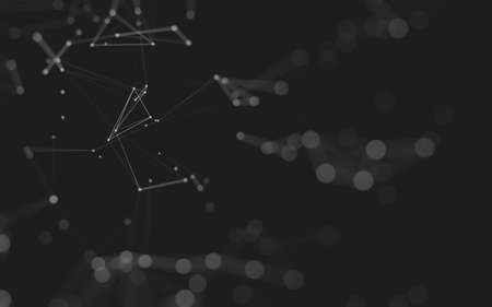 Abstract background. Molecules technology with polygonal shapes, connecting dots and lines. Connection structure. Big data visualization.の写真素材