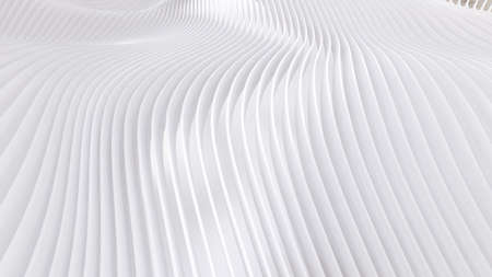 Abstract Curved Shapes. White Circular Background. Abstract background. 3d illustrationの写真素材