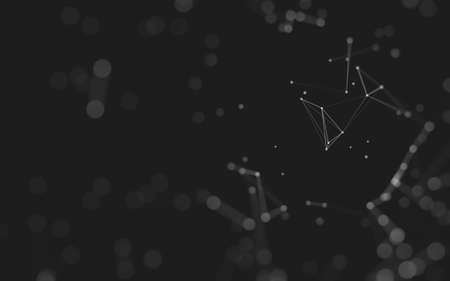 Abstract background. Molecules technology with polygonal shapes, connecting dots and lines. Connection structure. Big data visualization.の写真素材
