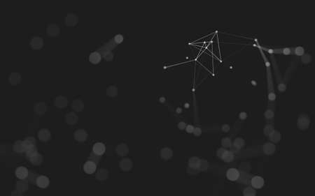 Abstract background. Molecules technology with polygonal shapes, connecting dots and lines. Connection structure. Big data visualization.の写真素材
