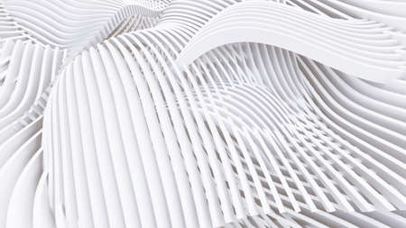 Abstract Curved Shapes. White Circular Background. Abstract background. 3d illustration