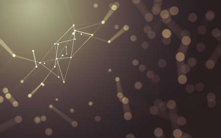 Abstract background. Molecules technology with polygonal shapes, connecting dots and lines. Connection structure. Big data visualization.の写真素材