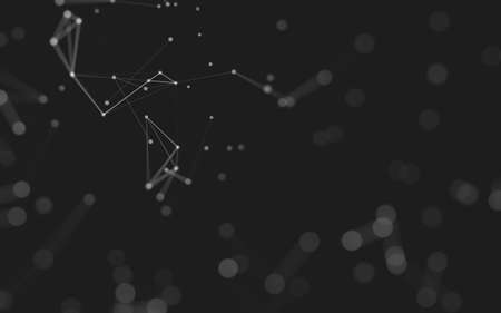 Abstract background. Molecules technology with polygonal shapes, connecting dots and lines. Connection structure. Big data visualization.の写真素材