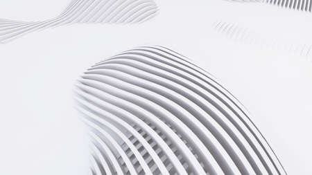 Abstract Curved Shapes. White Circular Background. Abstract background. 3d illustration
