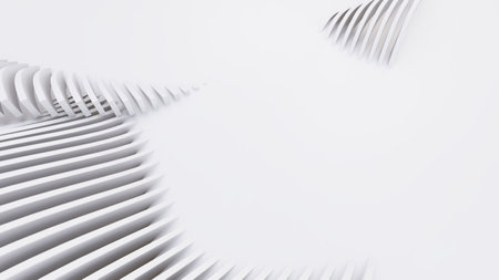 Abstract Curved Shapes. White Circular Background. Abstract background. 3d illustrationの写真素材