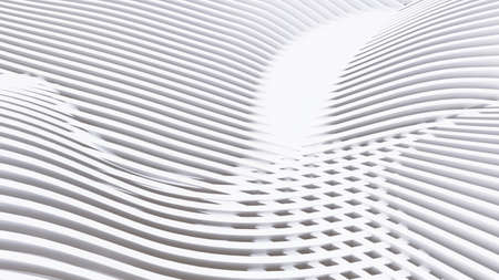 Abstract Curved Shapes. White Circular Background. Abstract background. 3d illustration