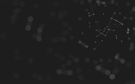 Abstract background. Molecules technology with polygonal shapes, connecting dots and lines. Connection structure. Big data visualization.の写真素材