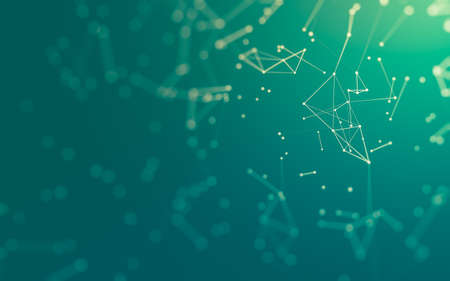 3d Abstract background. Molecules technology with polygonal shapes, connecting dots and lines....