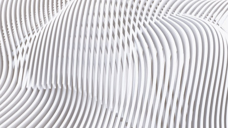Abstract Curved Shapes. White Circular Background. Abstract background. 3d illustration