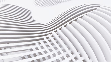 Abstract Curved Shapes. White Circular Background. Abstract background. 3d illustrationの写真素材