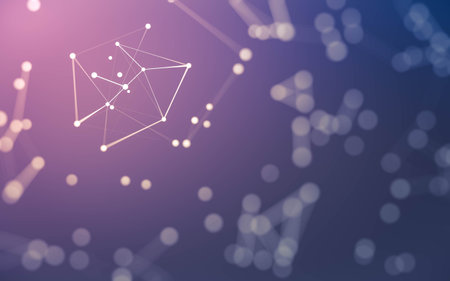 3d Abstract background. Molecules technology with polygonal shapes, connecting dots and lines....